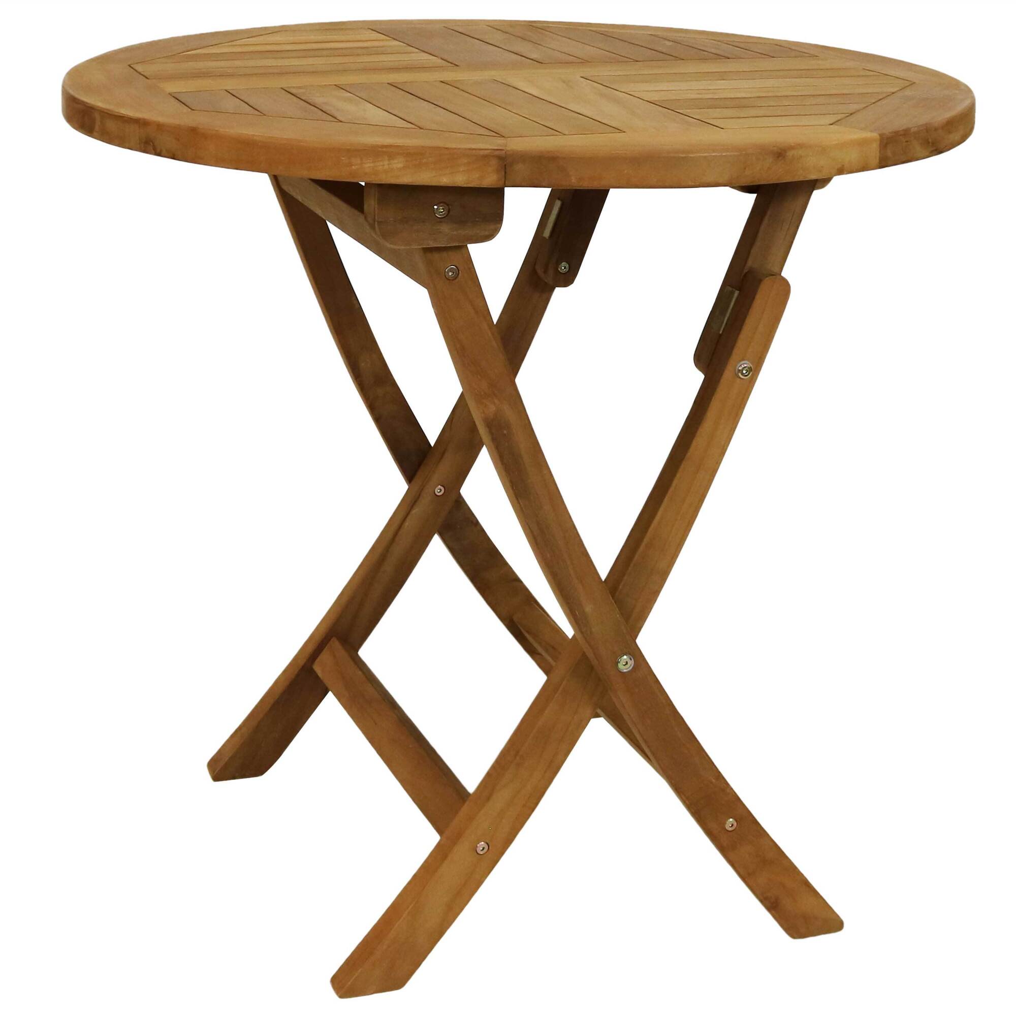 Sunnydaze Decor, Round Patio Dining Table - 32in. - Brown, Table Shape Round, Primary Color Brown, Height 29.5 in, Model# JVA-894